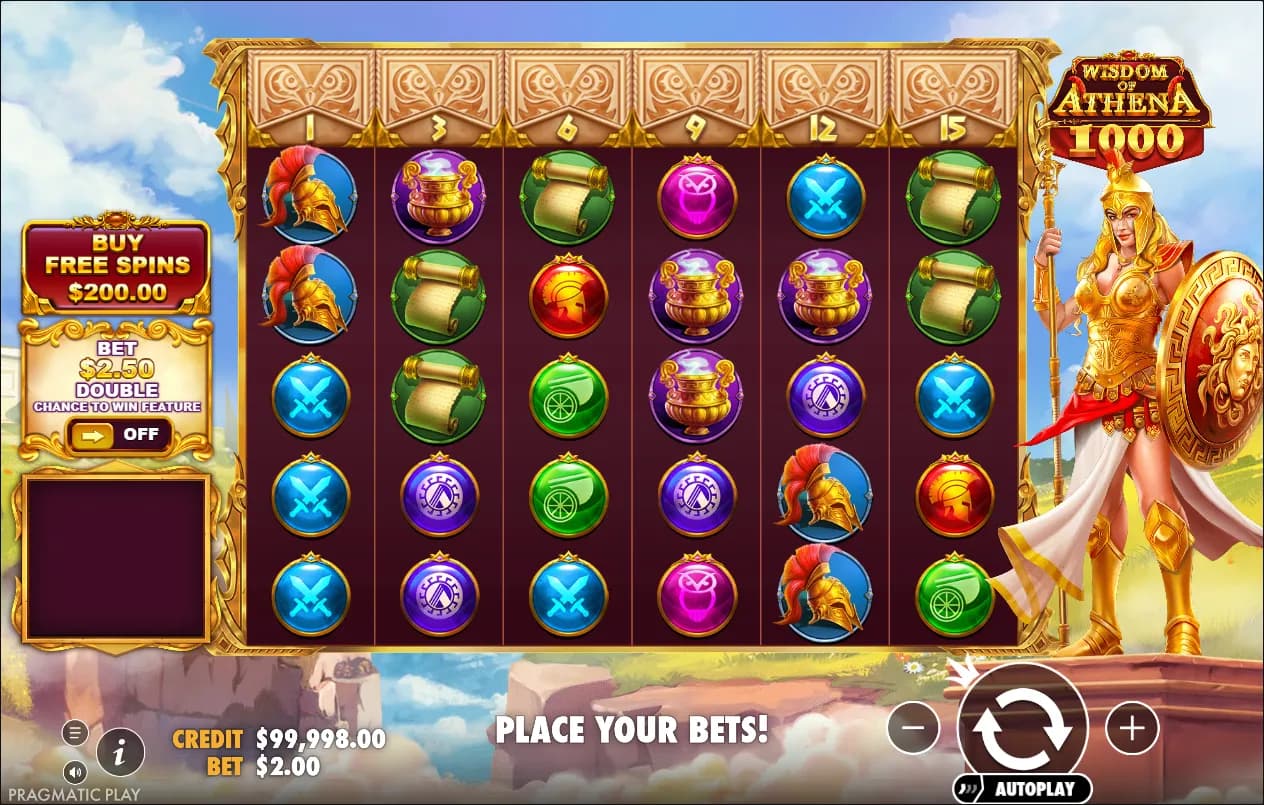 Wisdom of Athena 1000 slot gameplay screenshot