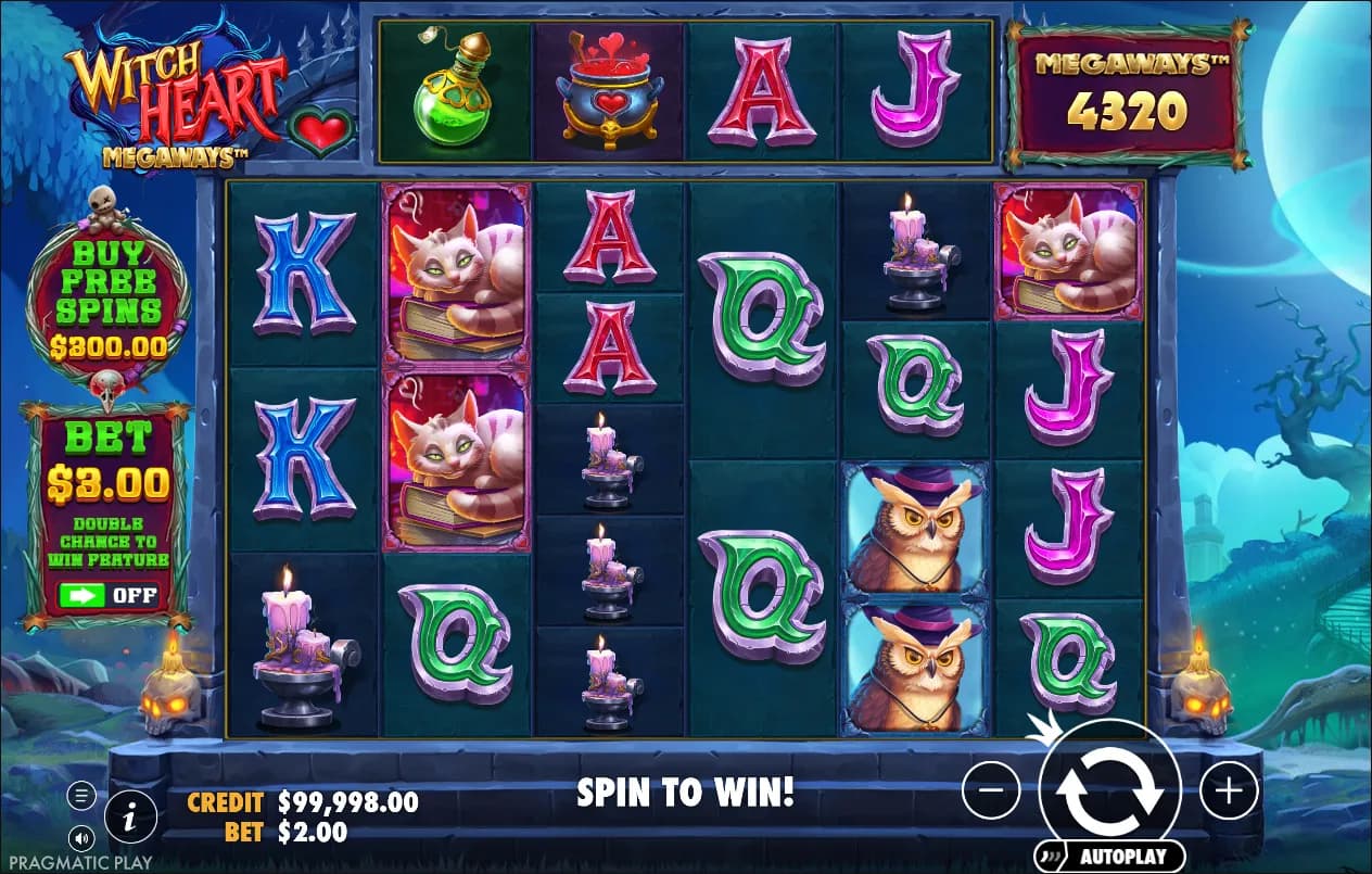 Witch Heart Megaways slot gameplay screenshot