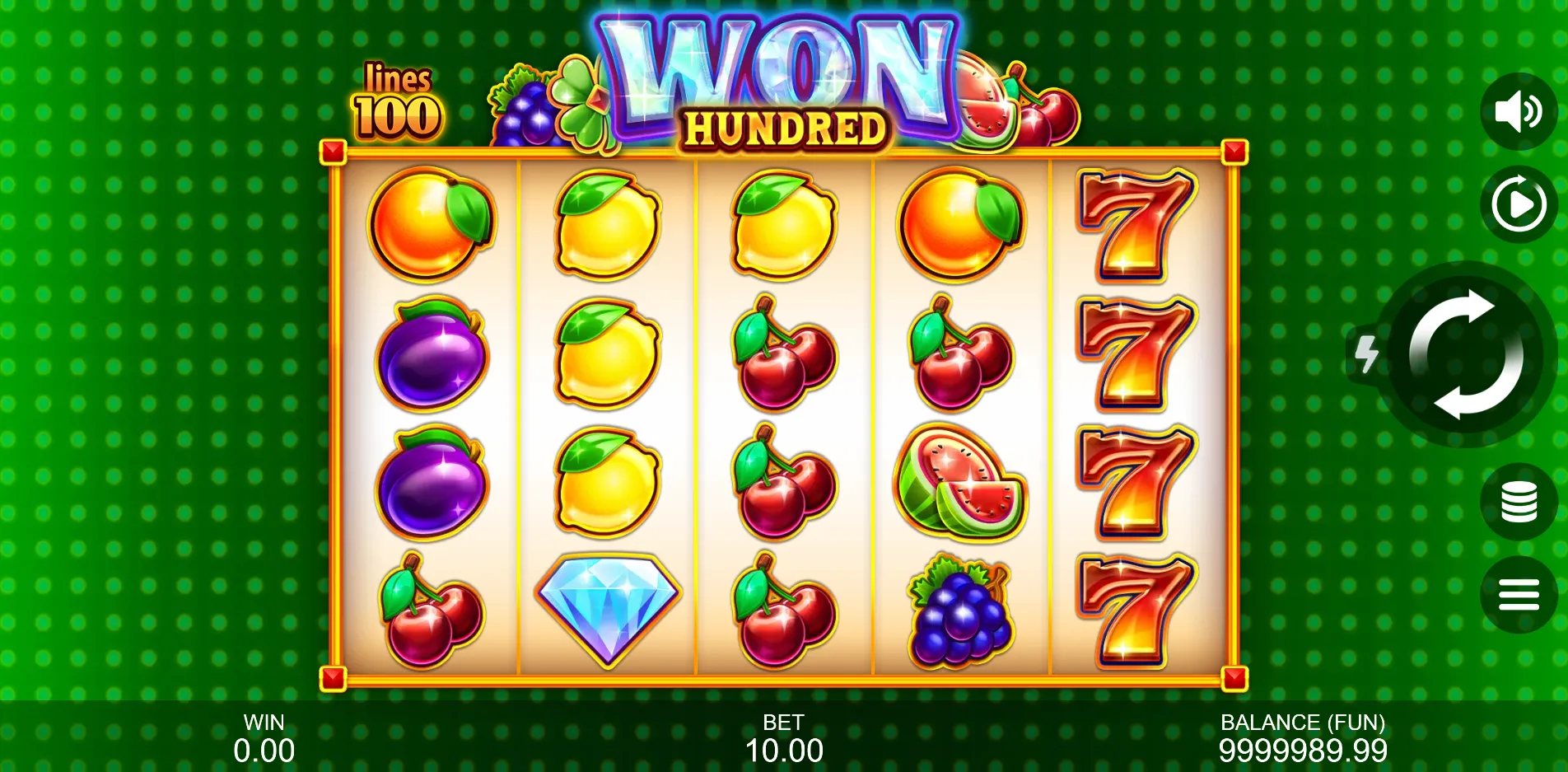 Won Hundred slot gameplay screenshot