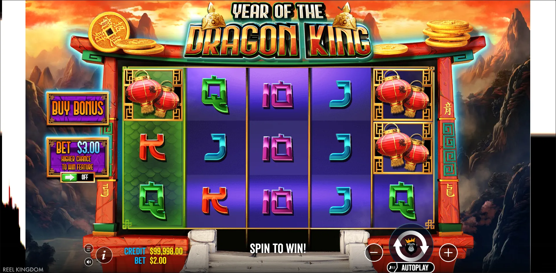 Year of the Dragon King slot gameplay screenshot