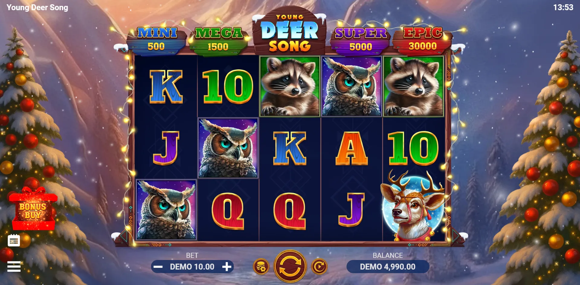 Young Deer Song slot gameplay screenshot