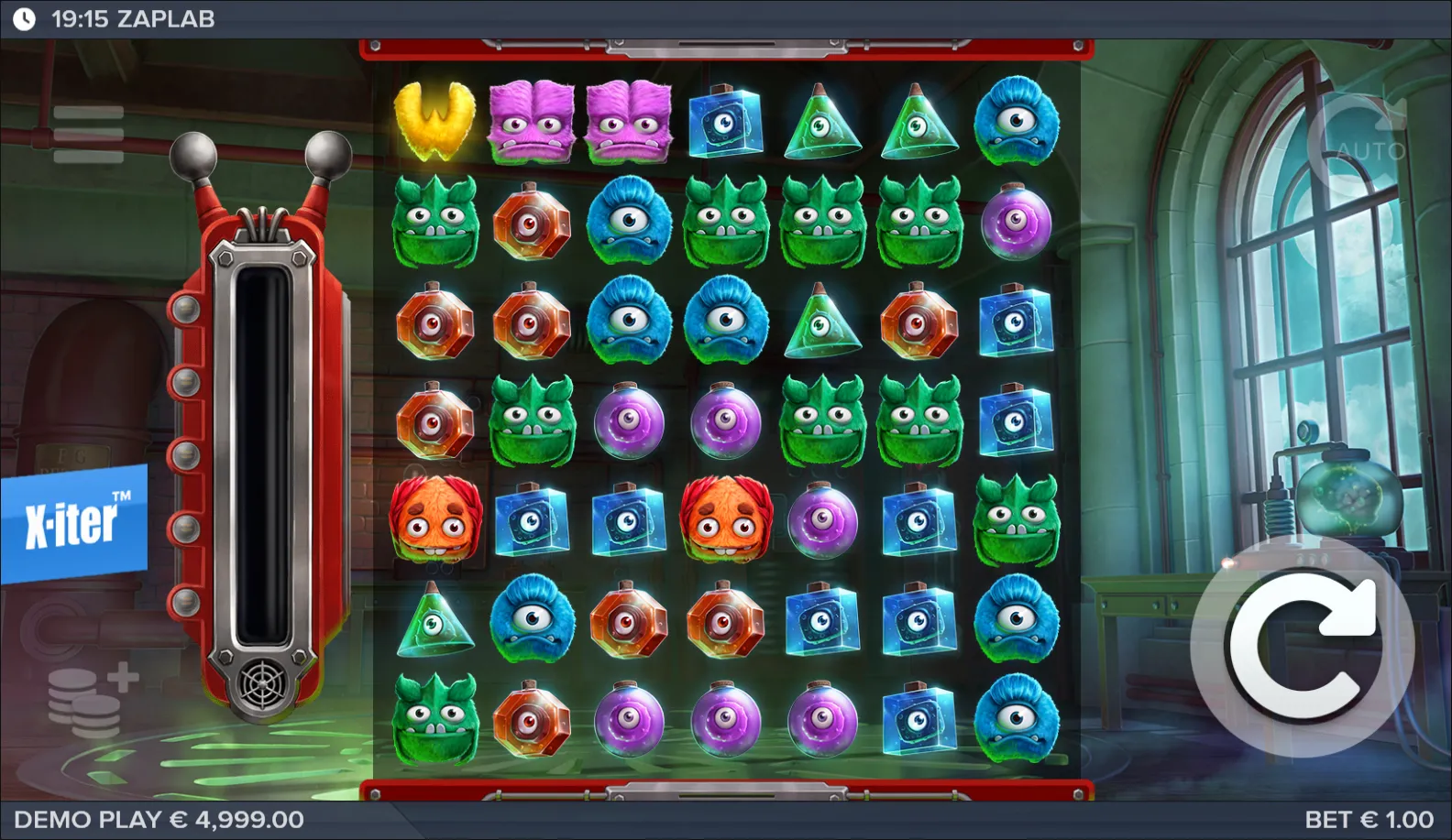 ZapLab slot gameplay screenshot